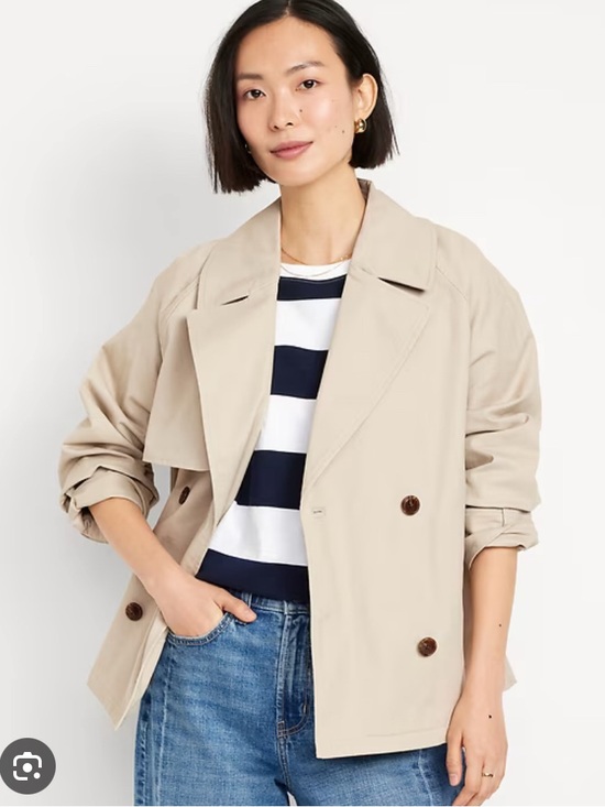 Old Navy Jackets & Blazers - Old Navy Cropped Beige Trench Coat Size XL